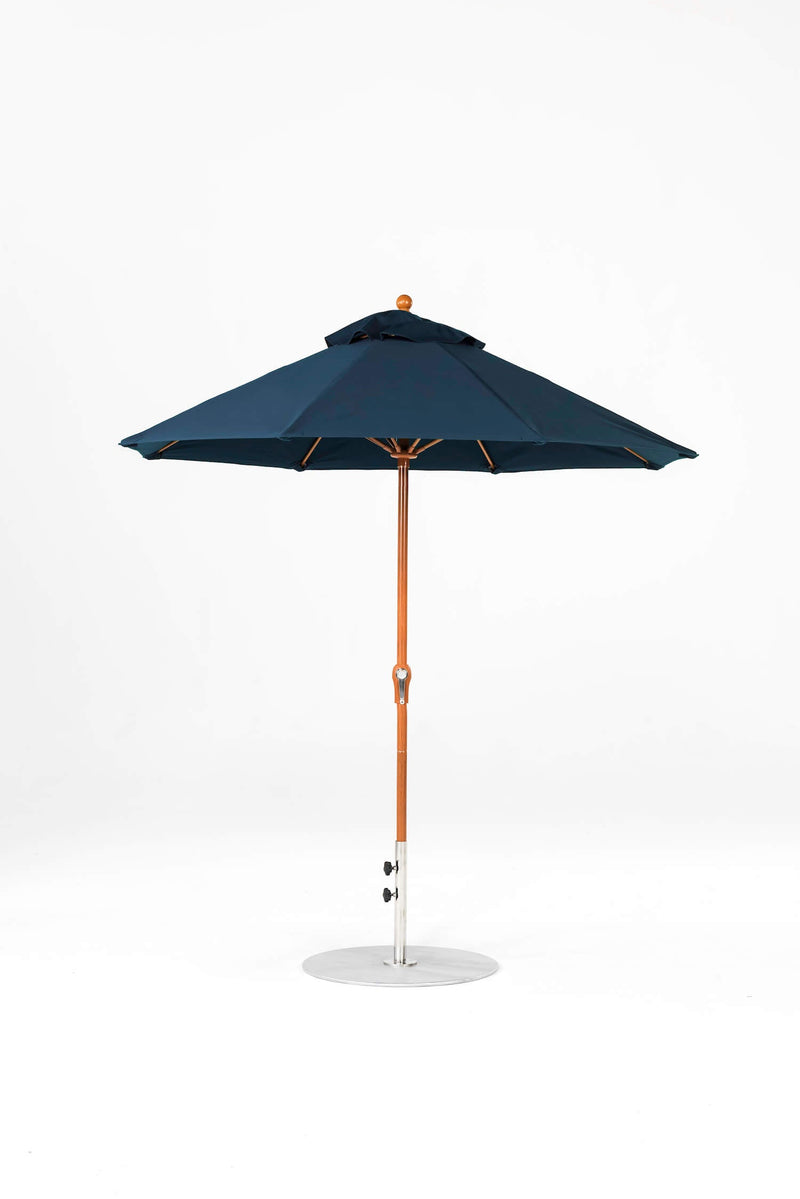 7.5 Ft Octagonal Frankford Patio Umbrella- Crank Lift- Wood Grain Frame
