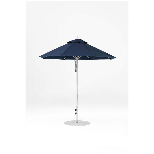 7.5 Ft Octagonal Frankford Patio Umbrella- Pulley Lift- Matte Silver Frame