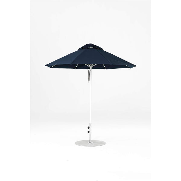 7.5 Ft Octagonal Frankford Patio Umbrella- Pulley Lift- Matte White Frame