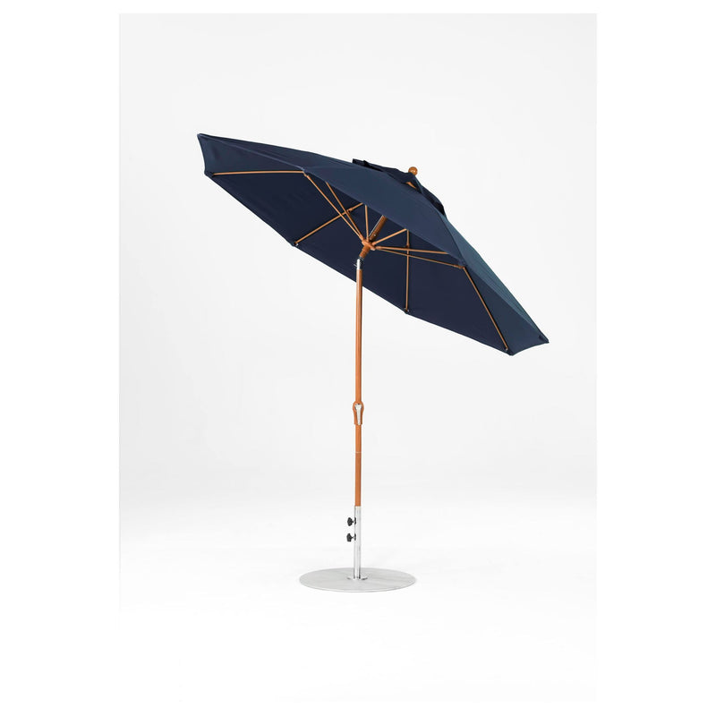 9 Ft Octagonal Frankford Patio Umbrella- Crank Auto-Tilt- Wood Grain Frame