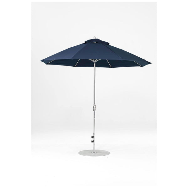 9 Ft Octagonal Frankford Patio Umbrella- Crank Lift- Matte Silver Frame