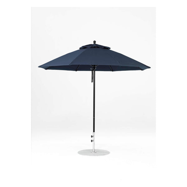 9 Ft Octagonal Frankford Patio Umbrella- Pulley Lift- Matte Black Frame