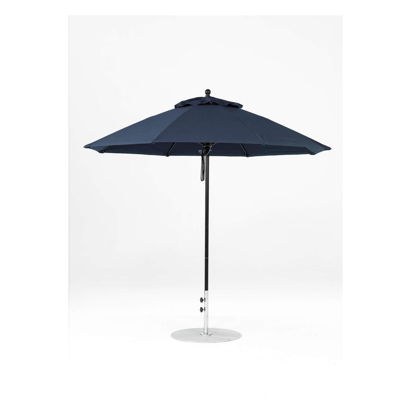 9 Ft Octagonal Frankford Patio Umbrella- Pulley Lift- Matte Black Frame