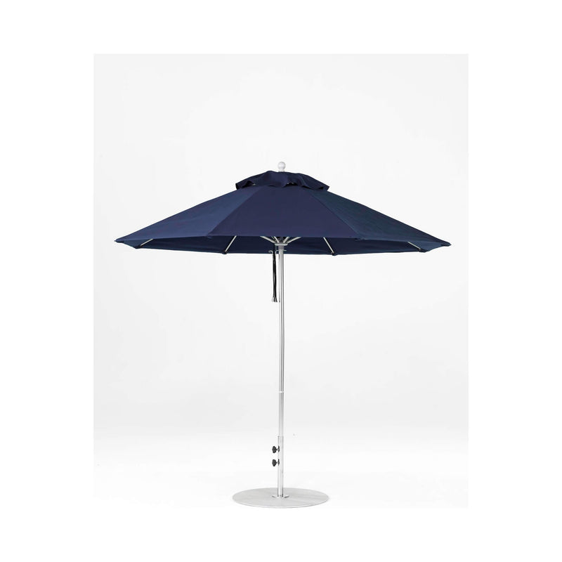 9 Ft Octagonal Frankford Patio Umbrella- Pulley Lift- Matte Silver Frame