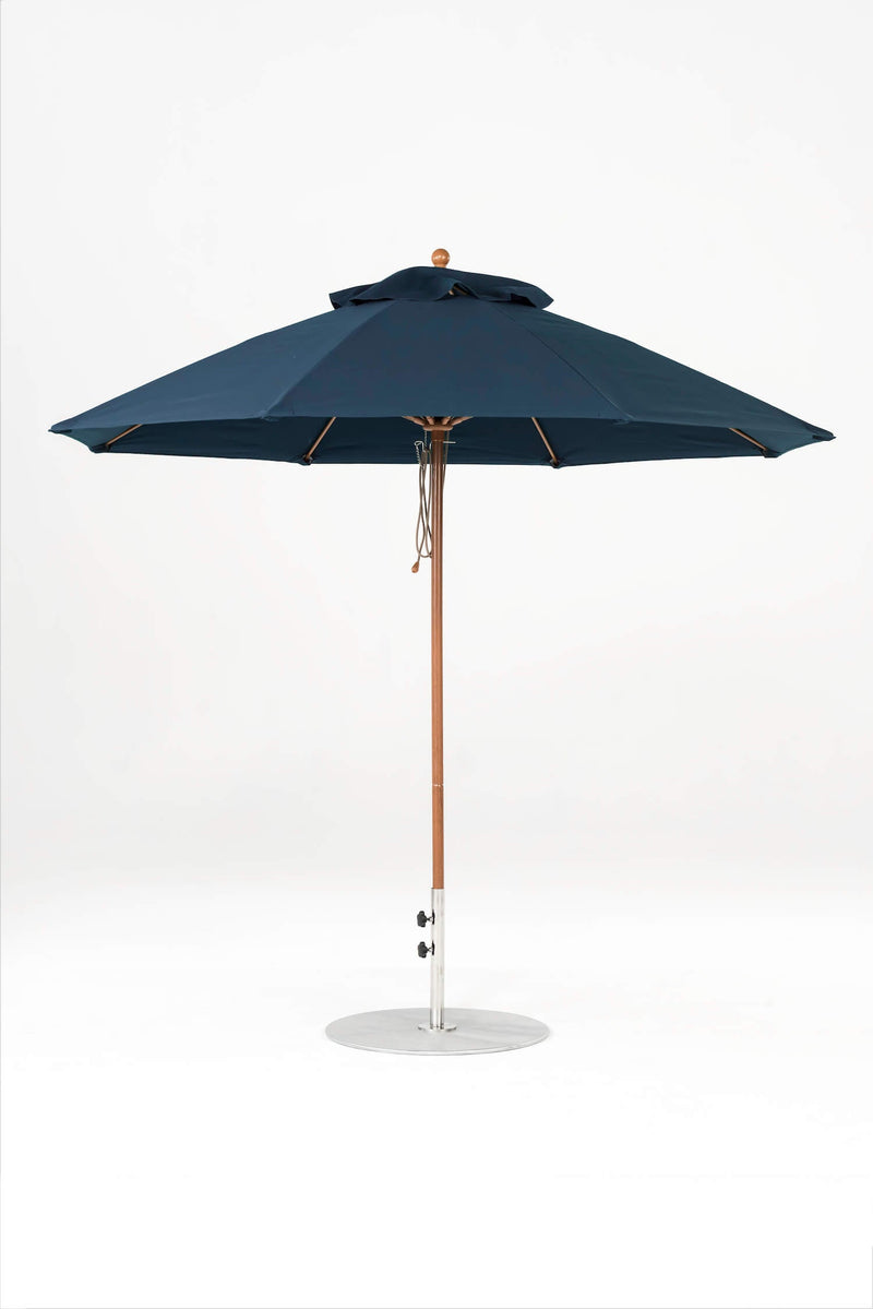 9 Ft Octagonal Frankford Patio Umbrella- Pulley Lift- Wood Grain Frame