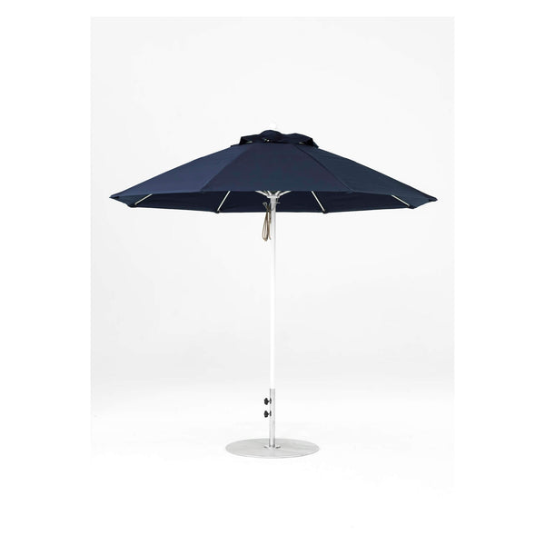 9 Ft Octagonal Frankford Patio Umbrella- Pulley Lift- Matte White Frame