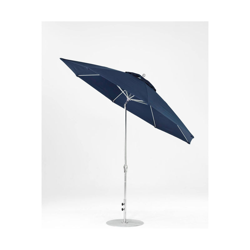 11 Ft Octagonal Frankford Patio Umbrella- Crank Auto-Tilt- Matte Silver Frame