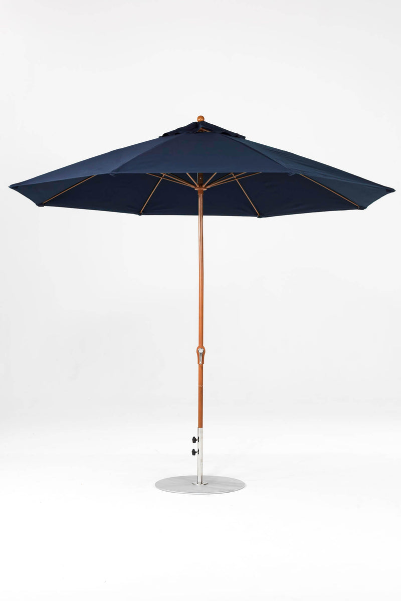 11 Ft Octagonal Frankford Patio Umbrella- Crank Lift- Wood Grain Frame