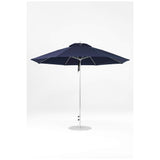 11 Ft Octagonal Frankford Patio Umbrella- Pulley Lift- Polished Silver Anodized Frame