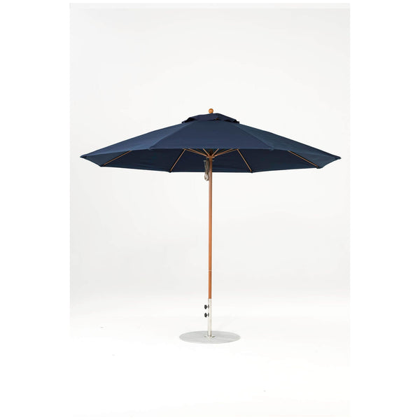 11 Ft Octagonal Frankford Patio Umbrella- Pulley Lift- Wood Grain Frame