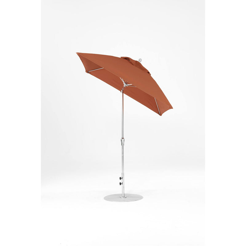 6.5 Ft Frankford Square Patio Umbrella- Crank Auto-Tilt- Matte Silver Frame