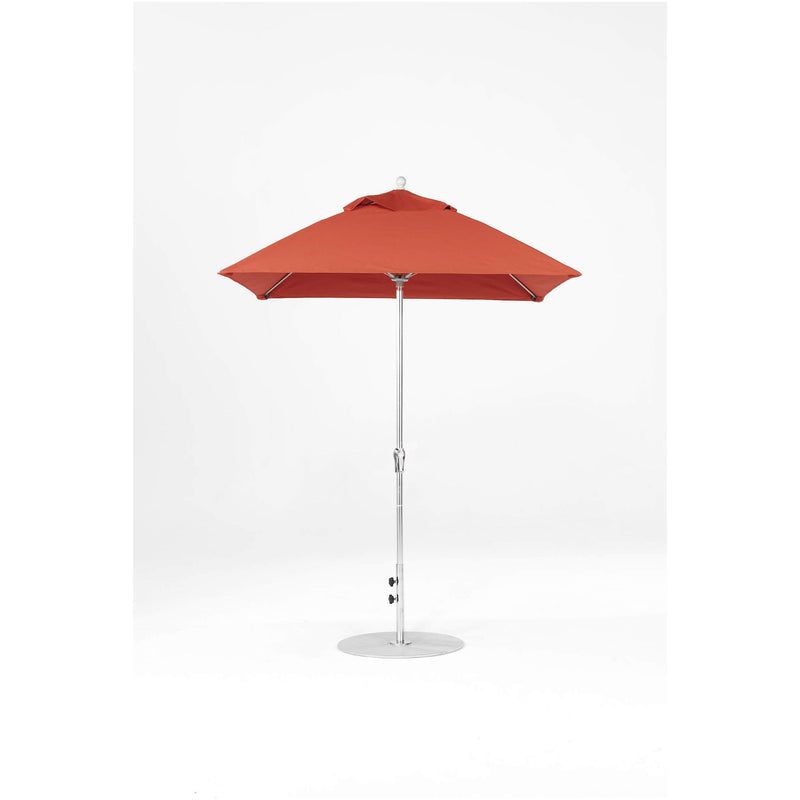 6.5 Ft Square Frankford Outdoor Patio Umbrella- Crank Lift- Matte Silver Frame