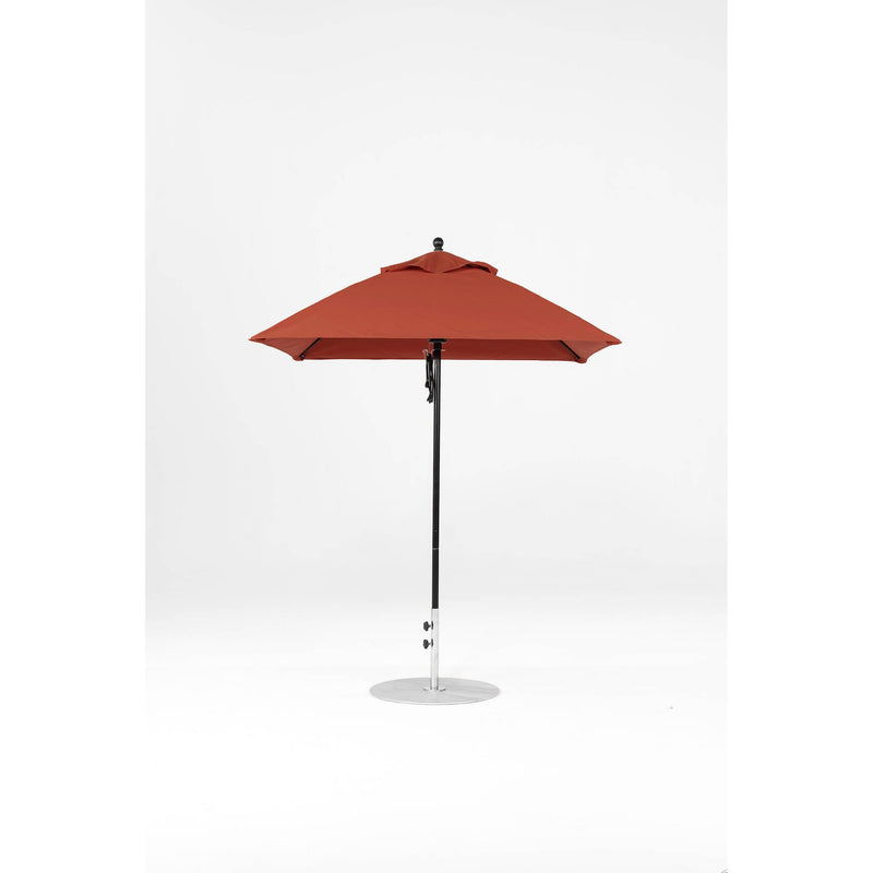 6.5 Ft Square Frankford Patio Umbrella- Pulley Lift- Matte Black Frame