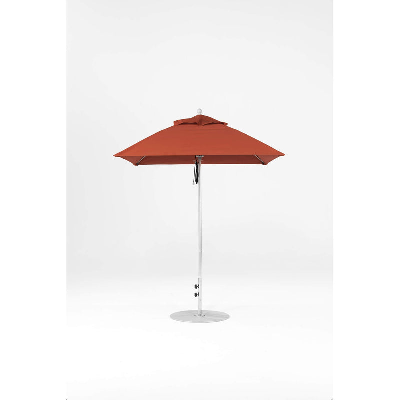 6.5 Ft Square Frankford Patio Umbrella- Pulley Lift- Matte Silver Frame