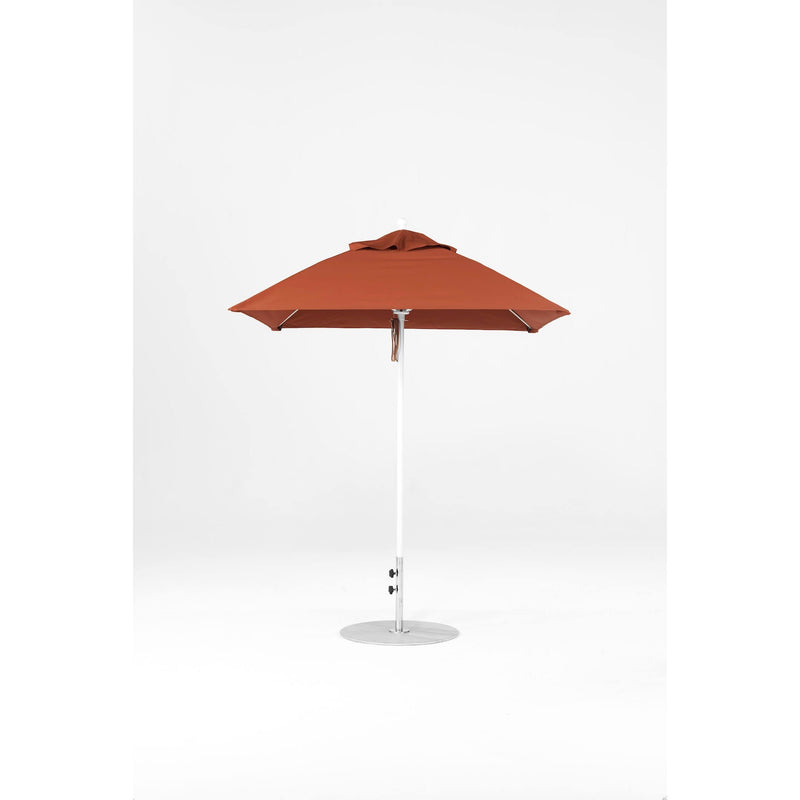 6.5 Ft Square Frankford Patio Umbrella- Pulley Lift- Matte White Frame