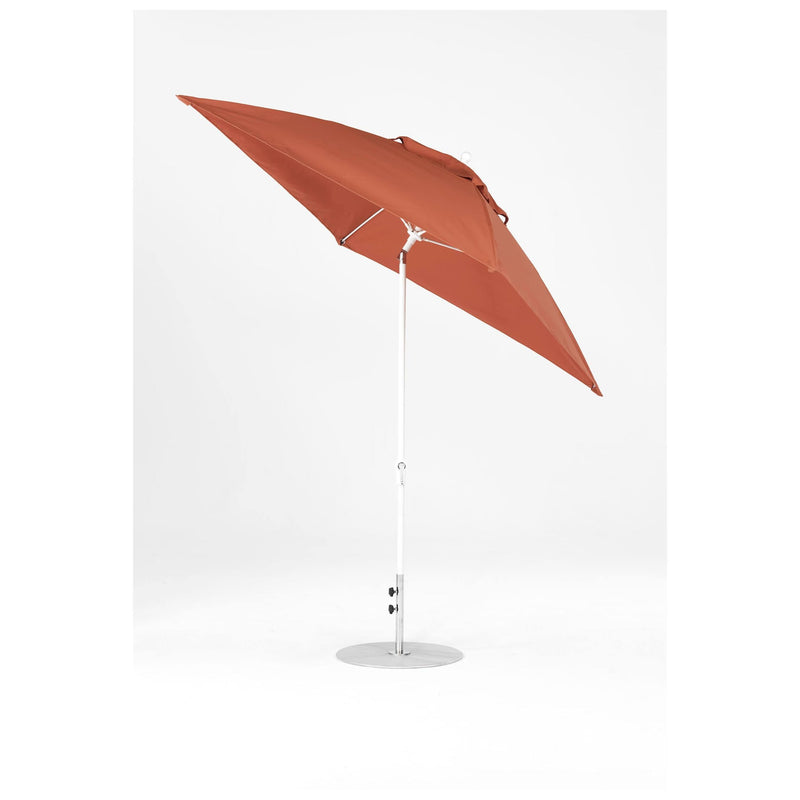 7.5 Ft Frankford Square Patio Umbrella- Crank Auto-Tilt- Matte White Frame
