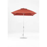 7.5 Ft Square Frankford Patio Umbrella- Crank Lift- Polished Silver Anodized Frame