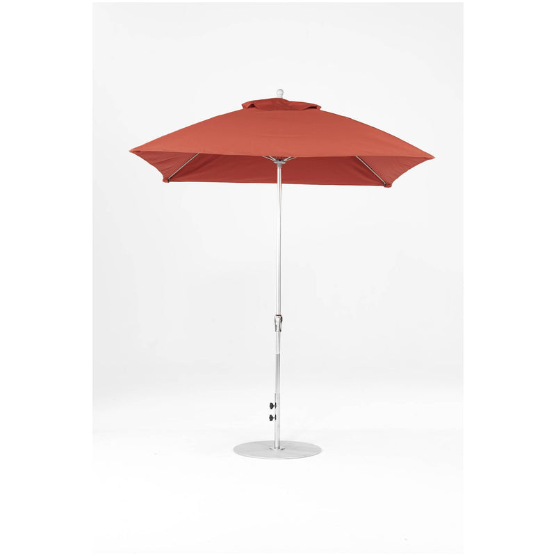 7.5 Ft Square Frankford Patio Umbrella- Crank Lift- Polished Silver Anodized Frame