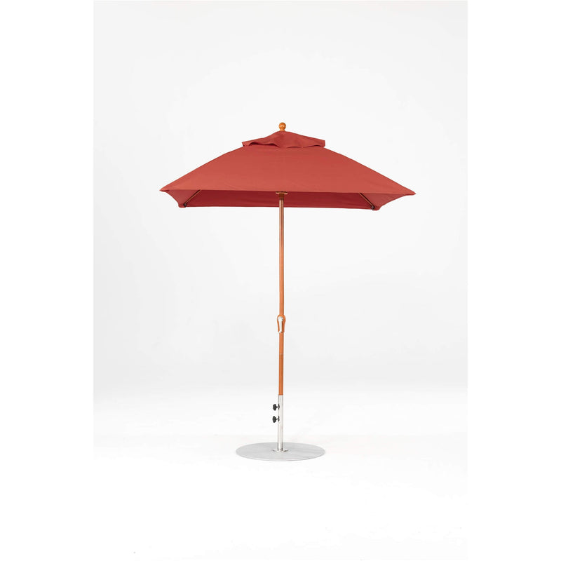 6.5 Ft Square Frankford Patio Umbrella- Crank Lift- Wood Grain Frame