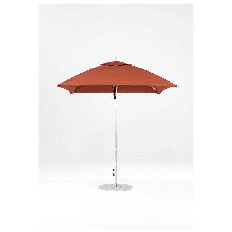 7.5 Ft Square Frankford Patio Umbrella- Pulley Lift- Matte Silver Frame