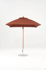 7.5 Ft Square Frankford Patio Umbrella- Pulley Lift- Wood Grain Frame