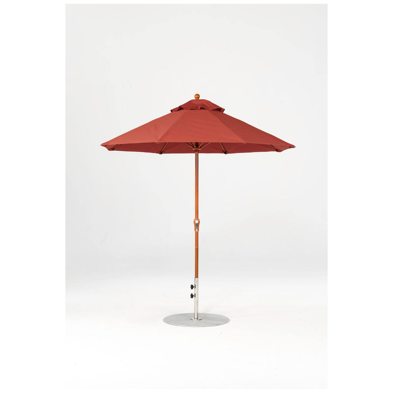 7.5 Ft Octagonal Frankford Patio Umbrella- Crank Lift- Wood Grain Frame