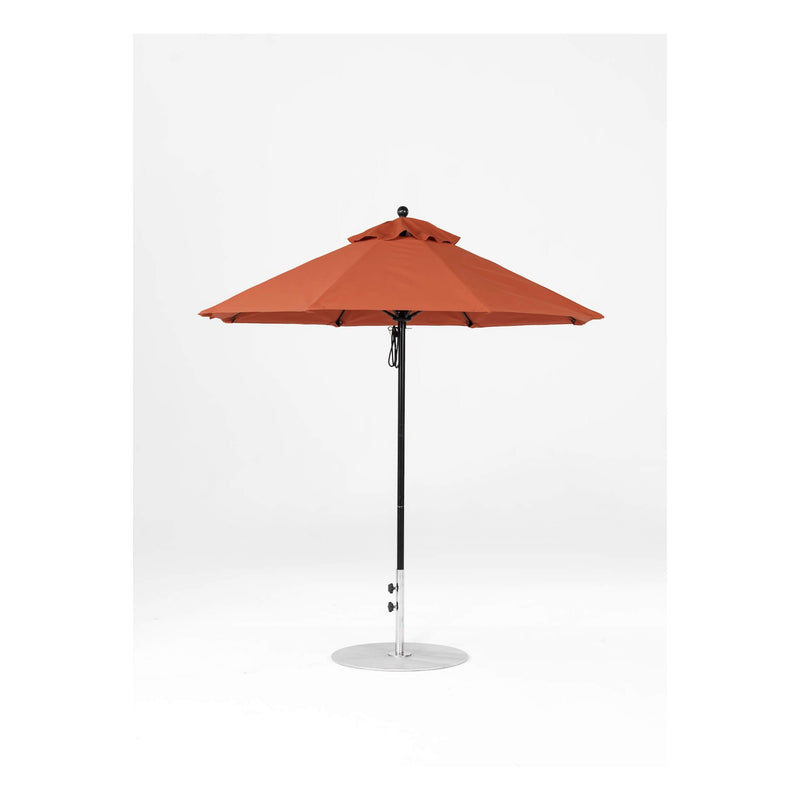 7.5 Ft Octagonal Frankford Patio Umbrella- Pulley Lift- Matte Black Frame