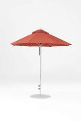7.5 Ft Octagonal Frankford Patio Umbrella- Pulley Lift- Polished Silver Anodized Frame