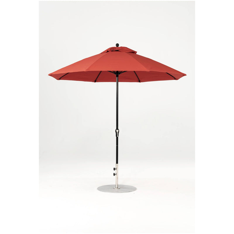 9 Ft Octagonal Frankford Patio Umbrella- Crank Lift- Matte Black Frame