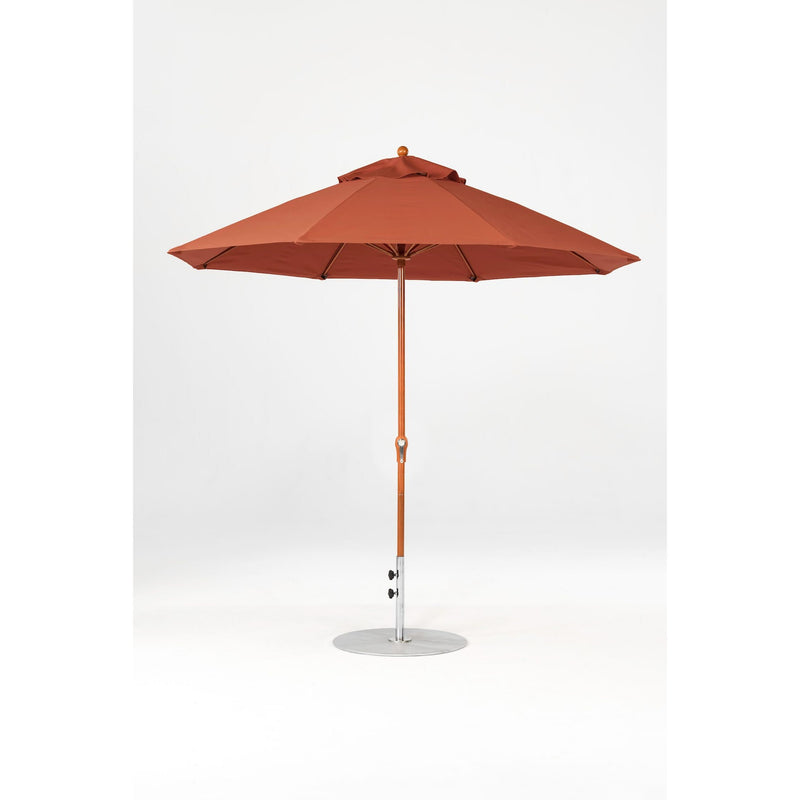 9 Ft Octagonal Frankford Patio Umbrella- Crank Lift- Wood Grain Frame