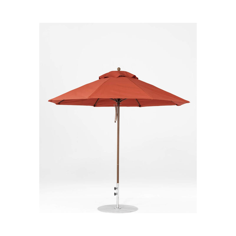 9 Ft Octagonal Frankford Patio Umbrella- Pulley Lift- Matte Bronze Frame