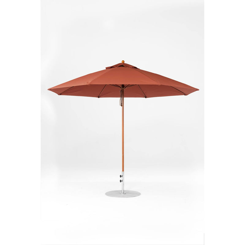 11 Ft Octagonal Frankford Patio Umbrella- Pulley Lift- Wood Grain Frame
