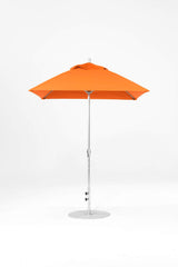 6.5 Ft Square Frankford Outdoor Patio Umbrella- Crank Lift- Matte Silver Frame