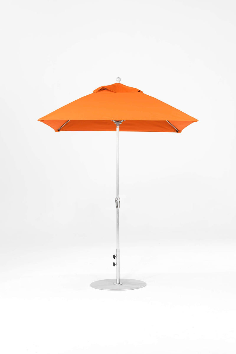 6.5 Ft Square Frankford Outdoor Patio Umbrella- Crank Lift- Matte Silver Frame