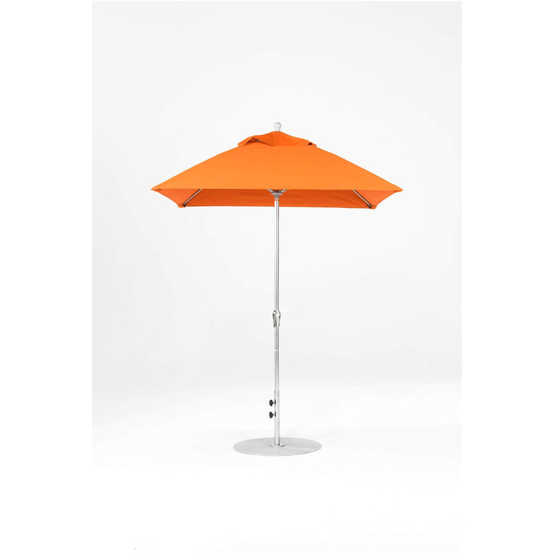 6.5 Ft Square Frankford Outdoor Patio Umbrella- Crank Lift - Polished Silver Anodized Frame