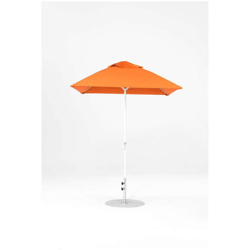 6.5 Ft Square Frankford Patio Umbrella- Crank Lift- Matte White Frame