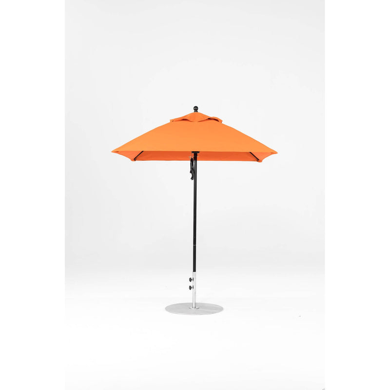 6.5 Ft Square Frankford Patio Umbrella- Pulley Lift- Matte Black Frame