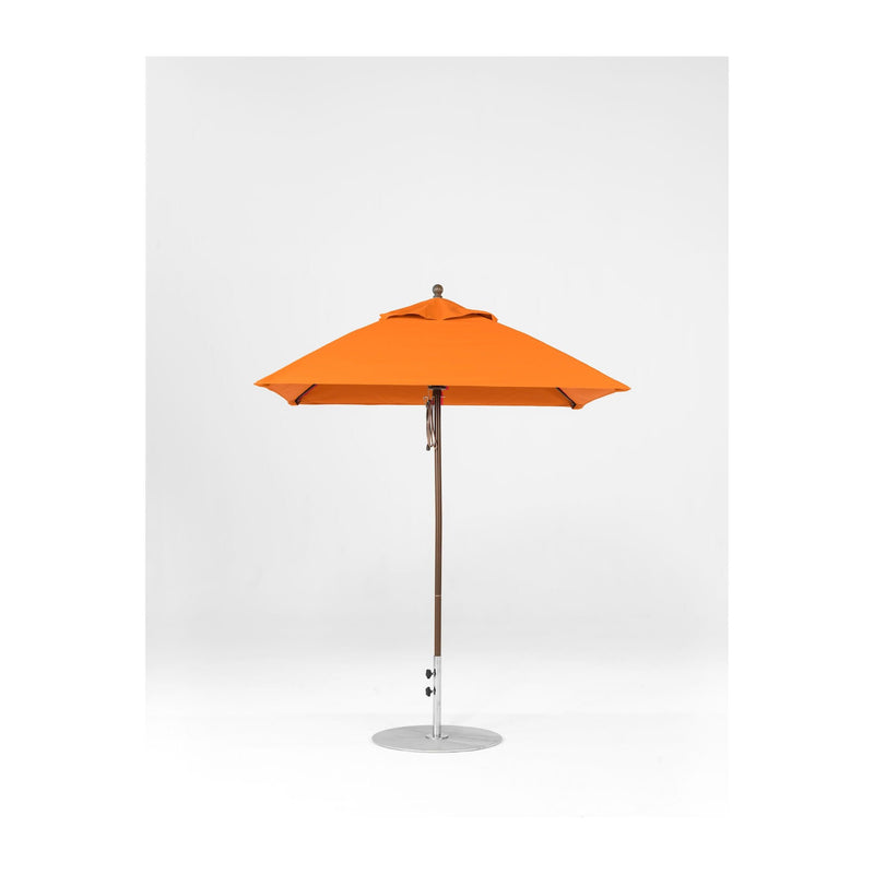 6.5 Ft Square Frankford Patio Umbrella- Pulley Lift- Matte Bronze Frame