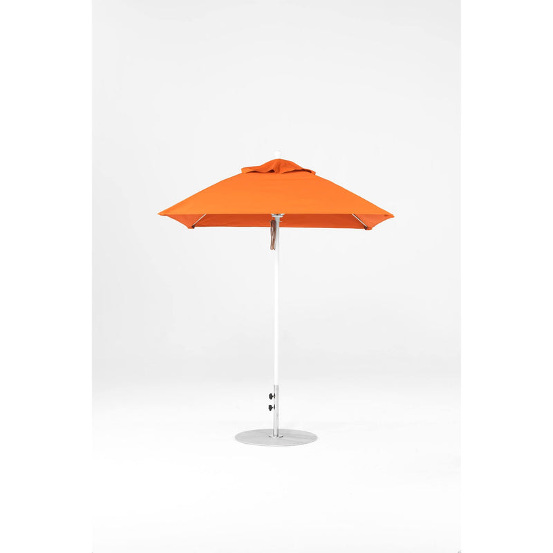 6.5 Ft Square Frankford Patio Umbrella- Pulley Lift- Matte White Frame