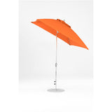 7.5 Ft Frankford Square Patio Umbrella- Crank Auto-Tilt- Polished Silver Anodized Frame