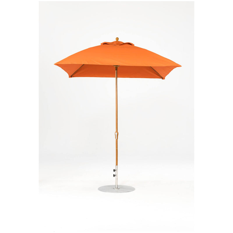 7.5 Ft Square Frankford Patio Umbrella- Crank Lift- Wood Grain Frame