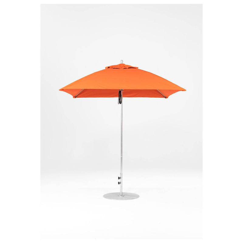 7.5 Ft Square Frankford Patio Umbrella- Pulley Lift- Matte Silver Frame