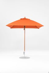 7.5 Ft Square Frankford Patio Umbrella- Pulley Lift- Wood Grain Frame