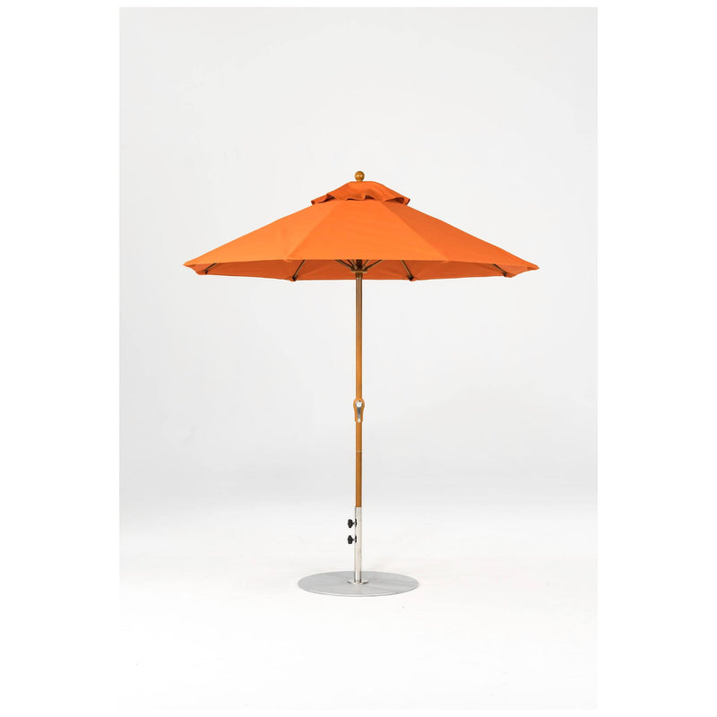 7.5 Ft Octagonal Frankford Patio Umbrella- Crank Lift- Wood Grain Frame