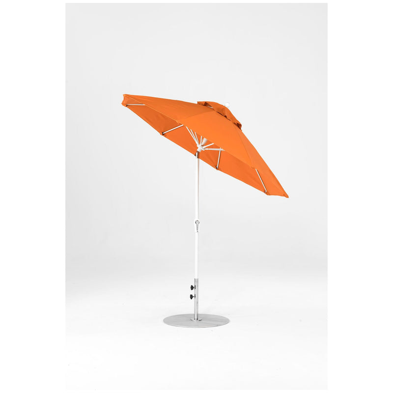 7.5 Ft Octagonal Frankford Patio Umbrella- Crank Auto-Tilt- Matte White Frame