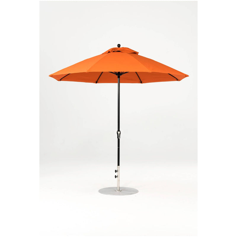 9 Ft Octagonal Frankford Patio Umbrella- Crank Lift- Matte Black Frame