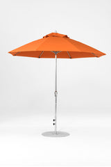 9 Ft Octagonal Frankford Patio Umbrella- Crank Lift- Polished Silver Anodized Frame