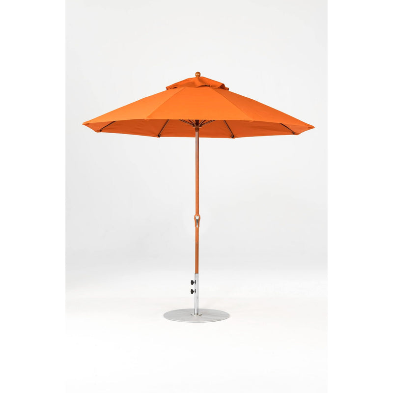 9 Ft Octagonal Frankford Patio Umbrella- Crank Lift- Wood Grain Frame