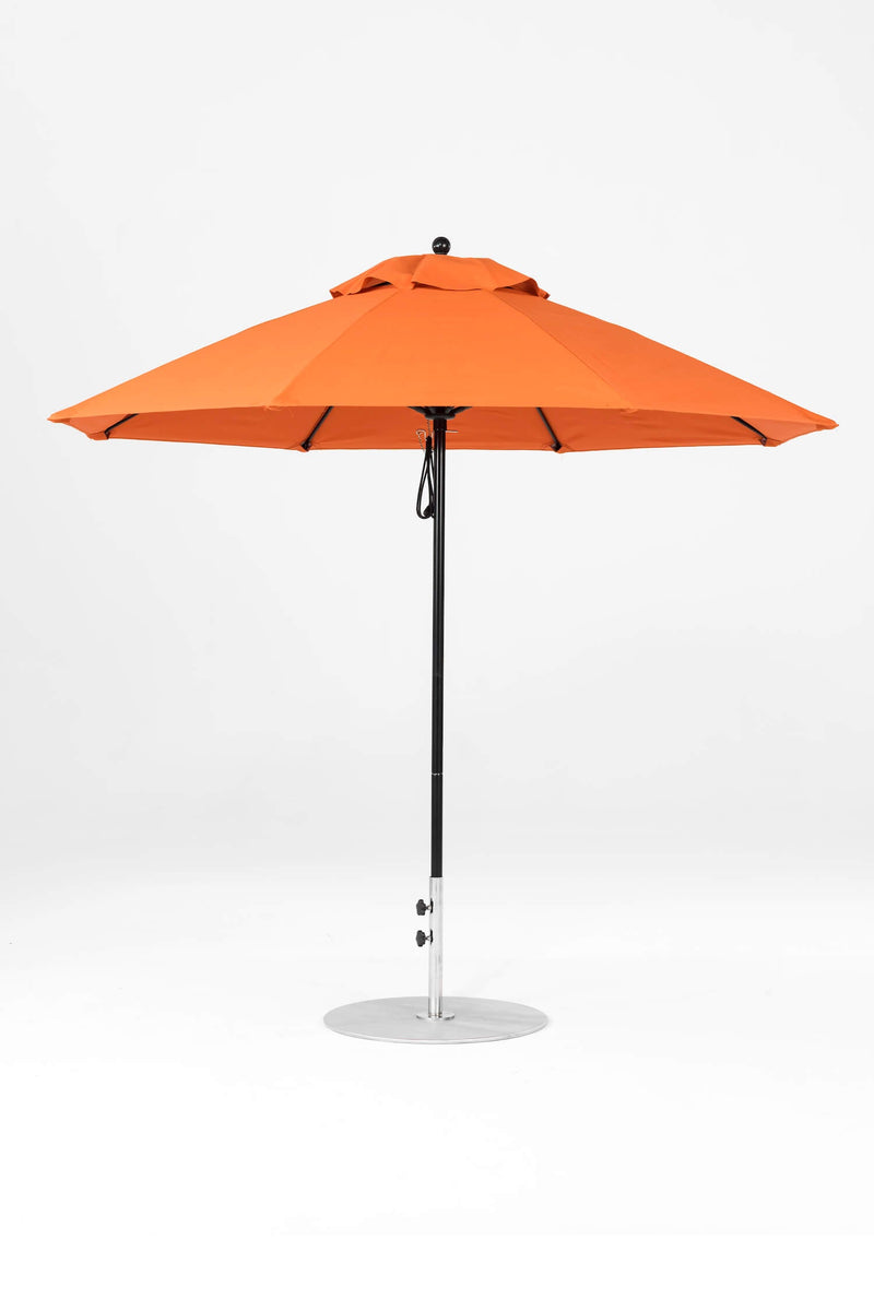 9 Ft Octagonal Frankford Patio Umbrella- Pulley Lift- Matte Black Frame