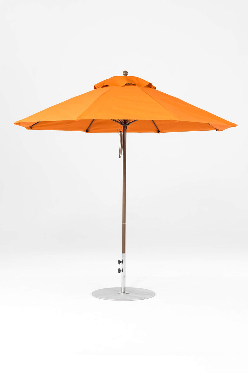 9 Ft Octagonal Frankford Patio Umbrella- Pulley Lift- Matte Bronze Frame